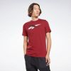 Reebok Training sport T shirt donkerrood online kopen